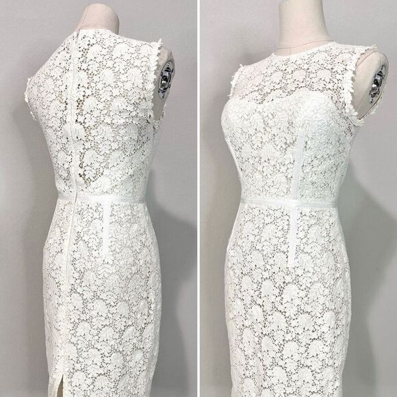 Jill Stuart Women's Illusion Yoke Lace Sheath Dress 0 Classy Lady Graduation - Picture 5 of 12